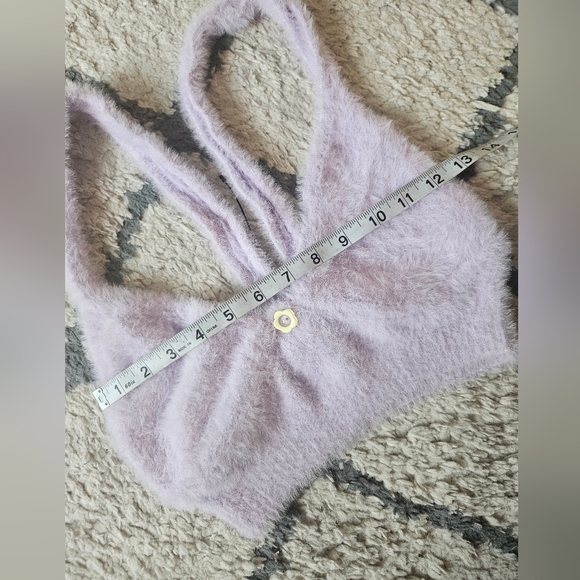 For Love And Lemons Lilac Fuzzy Devon Bralette Medium - Picture 4 of 8